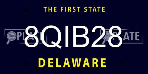 8QIB28 Delaware License Plate