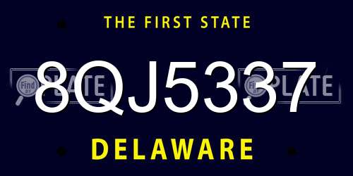 8QJ5337 Delaware License Plate