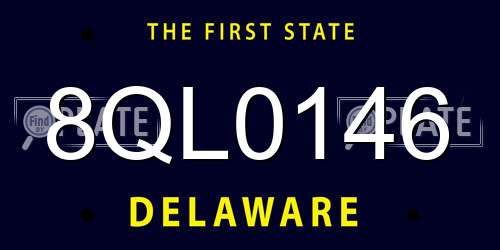 8QL0146 Delaware License Plate