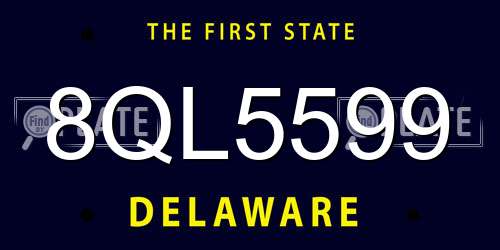 8QL5599 Delaware License Plate