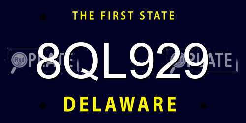 8QL929 Delaware License Plate