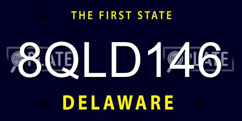 8QLD146 Delaware License Plate