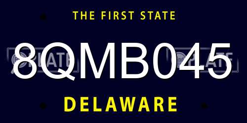8QMB045 Delaware License Plate