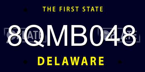 8QMB048 Delaware License Plate