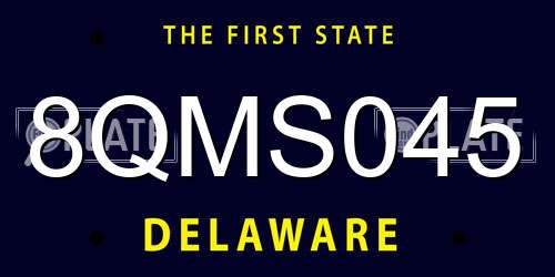8QMS045 Delaware License Plate