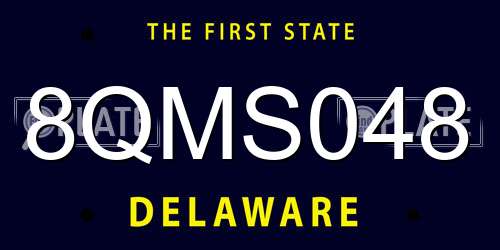 8QMS048 Delaware License Plate