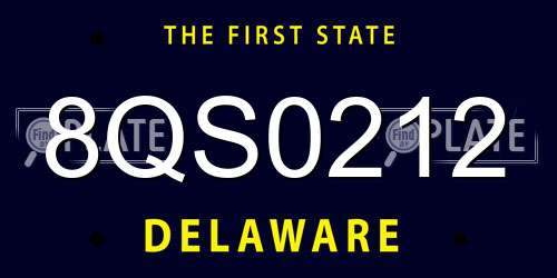 8QS0212 Delaware License Plate