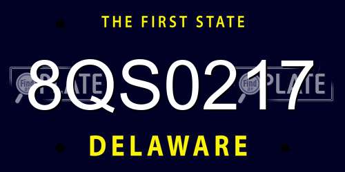 8QS0217 Delaware License Plate