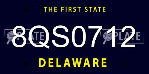 8QS0712 Delaware License Plate