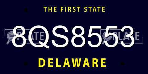 8QS8553 Delaware License Plate
