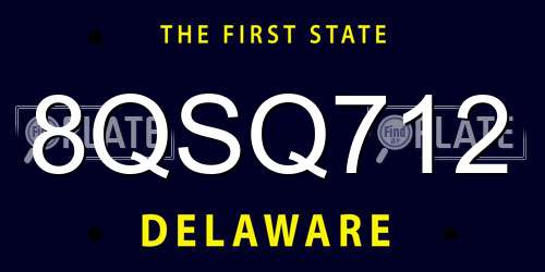 8QSQ712 Delaware License Plate