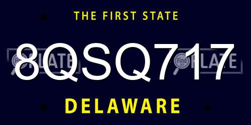 8QSQ717 Delaware License Plate