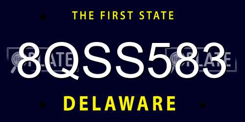 8QSS583 Delaware License Plate