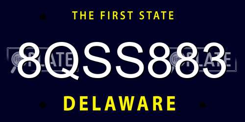 8QSS883 Delaware License Plate