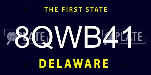8QWB41 Delaware License Plate