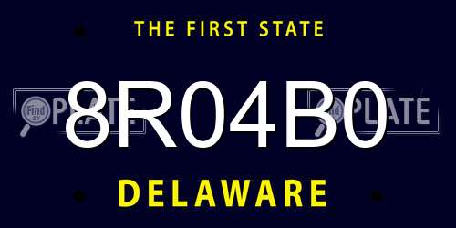 8R04B0 Delaware License Plate