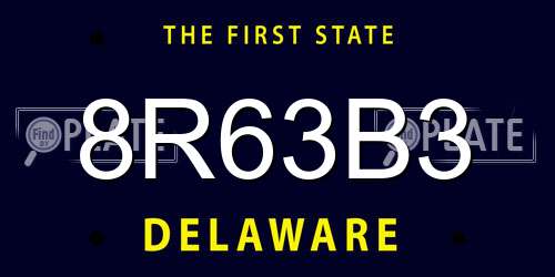 8R63B3 Delaware License Plate