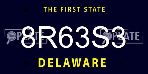 8R63S3 Delaware License Plate