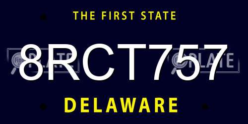 8RCT757 Delaware License Plate