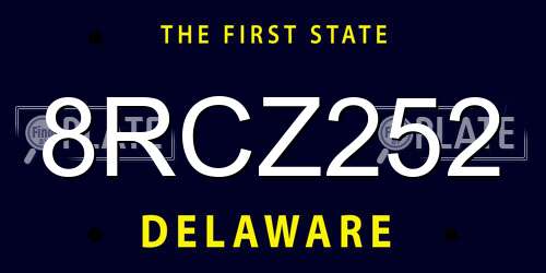 8RCZ252 Delaware License Plate