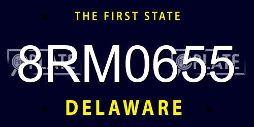 8RM0655 Delaware License Plate
