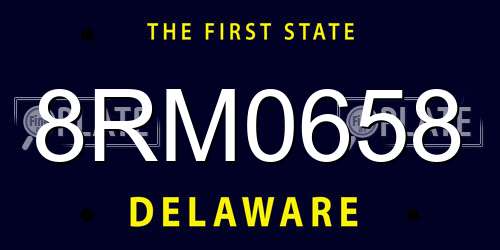 8RM0658 Delaware License Plate