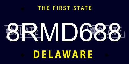 8RMD688 Delaware License Plate