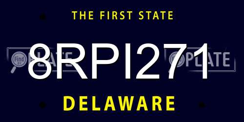 8RPI271 Delaware License Plate