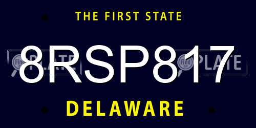 8RSP817 Delaware License Plate