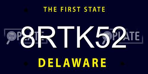 8RTK52 Delaware License Plate
