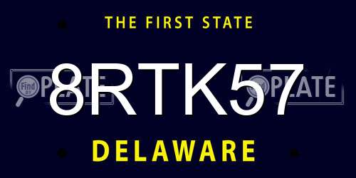 8RTK57 Delaware License Plate