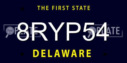 8RYP54 Delaware License Plate