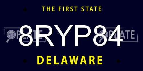 8RYP84 Delaware License Plate