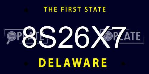 8S26X7 Delaware License Plate