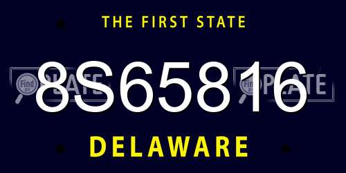 8S65816 Delaware License Plate