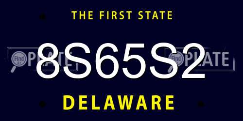 8S65S2 Delaware License Plate