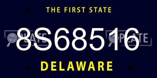 8S68516 Delaware License Plate