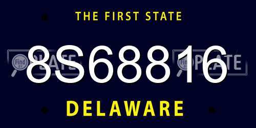 8S68816 Delaware License Plate