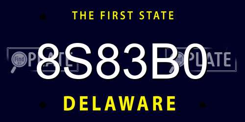 8S83B0 Delaware License Plate