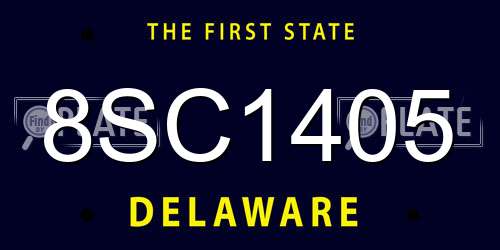 8SC1405 Delaware License Plate