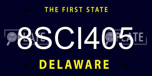 8SCI405 Delaware License Plate