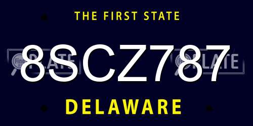8SCZ787 Delaware License Plate