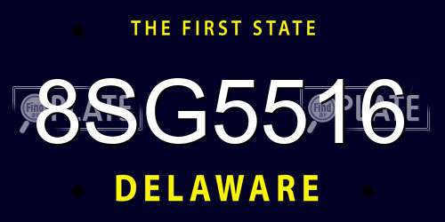 8SG5516 Delaware License Plate