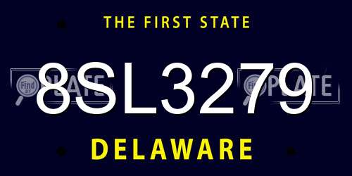 8SL3279 Delaware License Plate