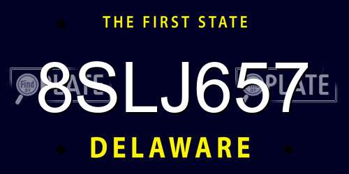 8SLJ657 Delaware License Plate