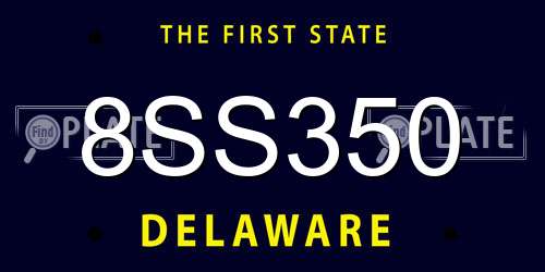 8SS350 Delaware License Plate
