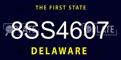 8SS4607 Delaware License Plate