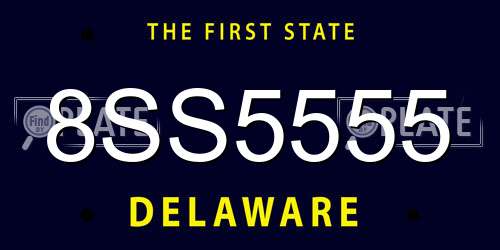 8SS5555 Delaware License Plate