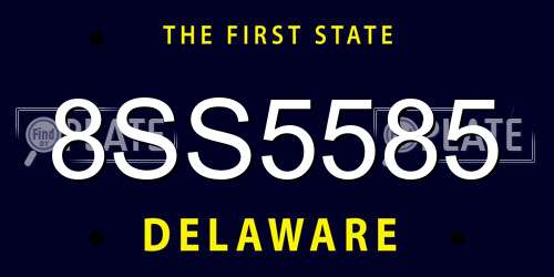 8SS5585 Delaware License Plate