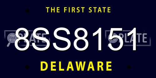 8SS8151 Delaware License Plate